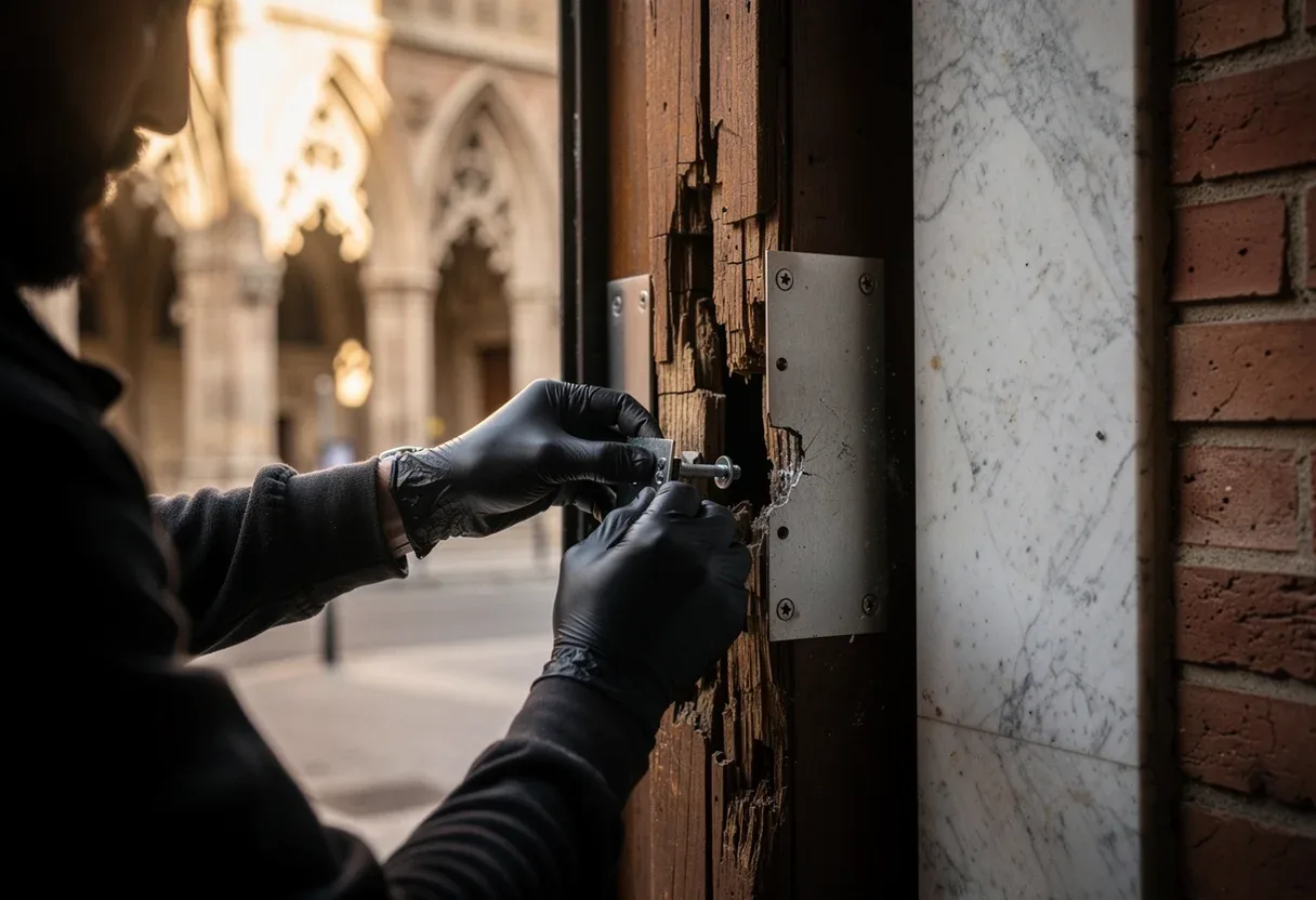 Mise en sécurité d'une porte après effraction à Perpignan