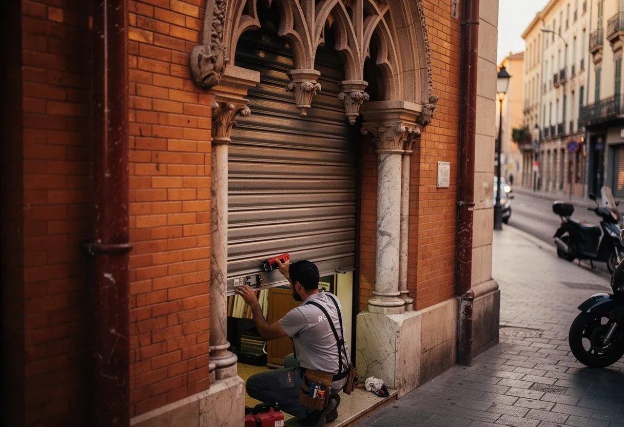 Dépannage d'un rideau métallique de commerce à Perpignan